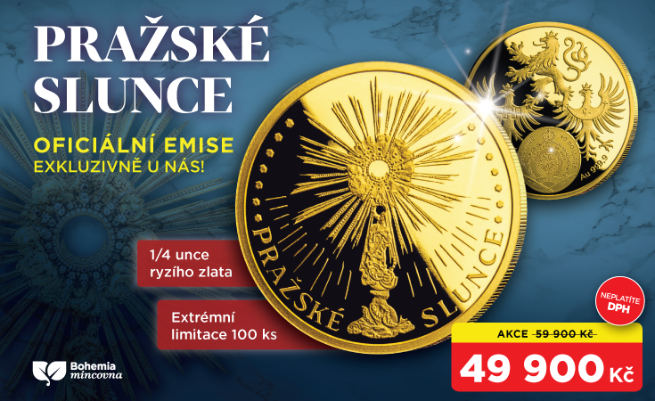 Pražské slunce v 1/4 unce ryzího zlata