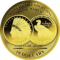 Unikátní Indian Head 1907 na minci z ryzího zlata
