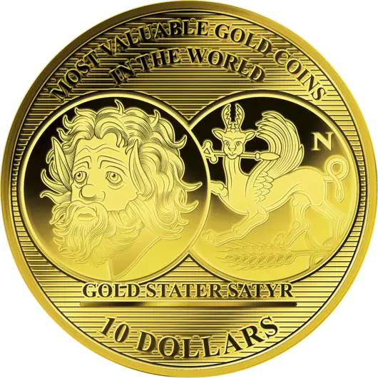 Unikátní Gold Stater Satyr, 350-300 př. n. l. na minci z ryzího zlata