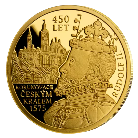 Rudolf II. - korunovace českým králem - pamětní mince z ryzího zlata