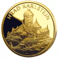 Hrad Karlštejn - pamětní mince z ryzího zlata, Proof