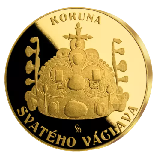 Koruna svatého Václava – pamětní mince z 1,2 g ryzího zlata, Proof