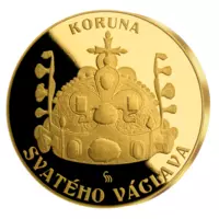 Koruna svatého Václava – pamětní mince z 1,2 g ryzího zlata, Proof.