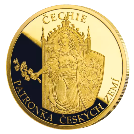 Čechie, patronka českých zemí – pamětní mince z 1,2 g ryzího zlata, Proof-like