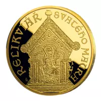 Relikviář svatého Maura - pamětní mince z 1/4 oz ryzího zlata