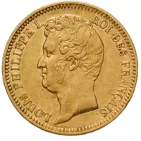 Ludvík Filip - Originální zlatý dvacetifrank