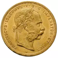 František Josef I. - Originálních zlatých 8 guldenů / 20 franků